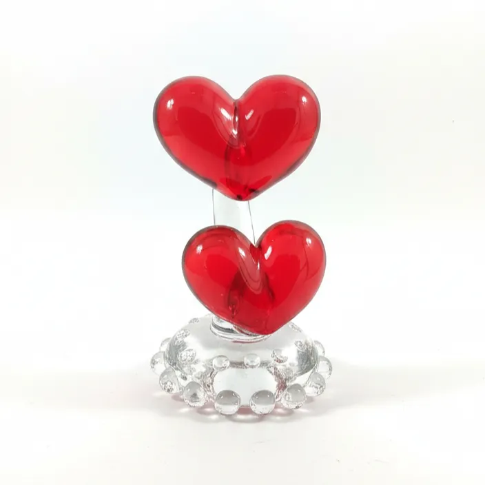 Handcrafted Glass Double Heart (6)