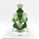 Handcrafted Green Glass Ganesha Idol (9)