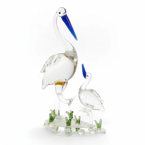 Handcrafted Glass Crane Pair (25)