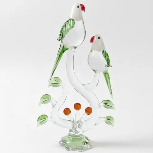 Handcrafted Glass Parrot Pair (23)