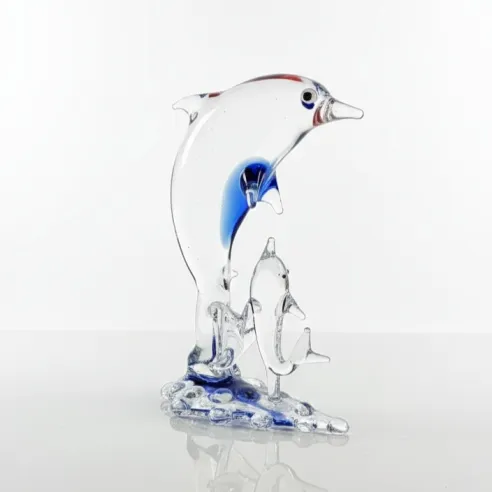 handicraft Glass Dolphin Pair (20)