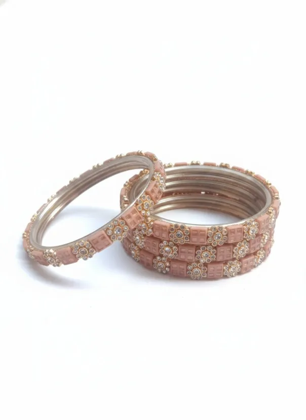 Rose Gold-Tone Pink Bangle (B13) (2X4)