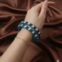 Sparkling Teal Crystal Stone Bangles (B17)