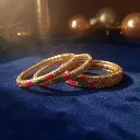 Elegant Floral Gold Bangle Set (B19)
