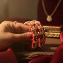 Elegant Crimson Royal Stone Bangles (B6)