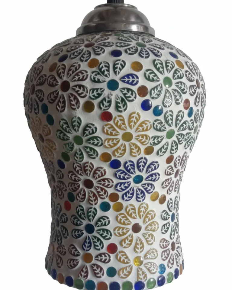 Floral Mosaic Glass Pendant Light (H3-2)