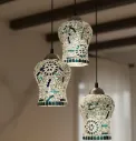Floral Mosaic Glass Pendant Light (H3-3)