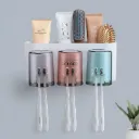 Wall Mount Plastic Toothbrush Holders 3 Cups (T129)
