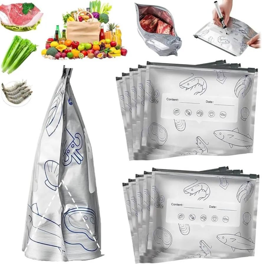 Reusable Aluminum Foil Food Storage Bag Pack of 10 (T132)