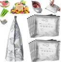 Reusable Aluminum Foil Food Storage Bag Pack of 10 (T132)