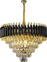 600mm Chandeliers Black Gold 5 Tier