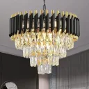 500MM Crystal 3 Light Black-Gold 4-Tier